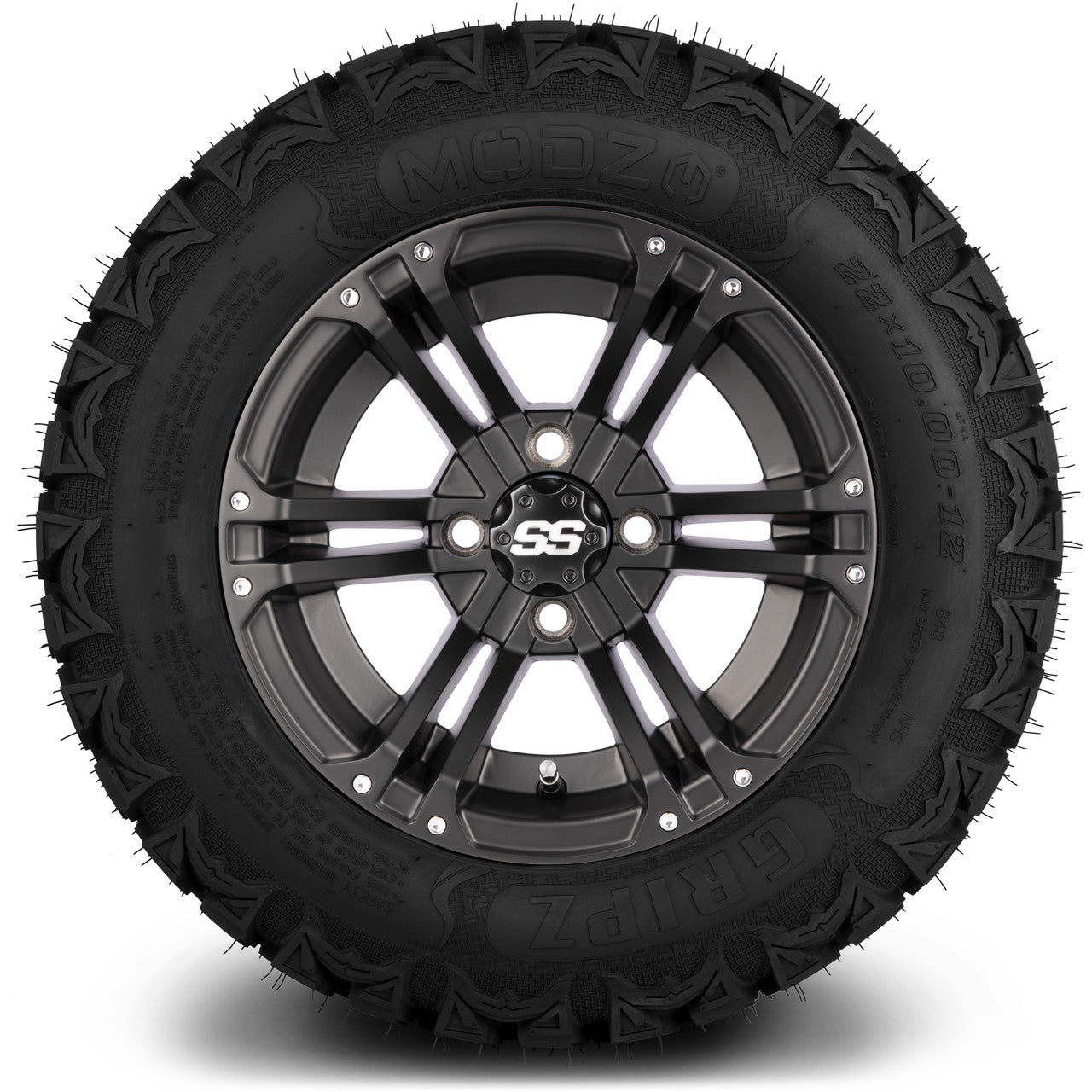 MODZ® 12" Enforcer Matte Black - Lifted Tires and Wheels Combo