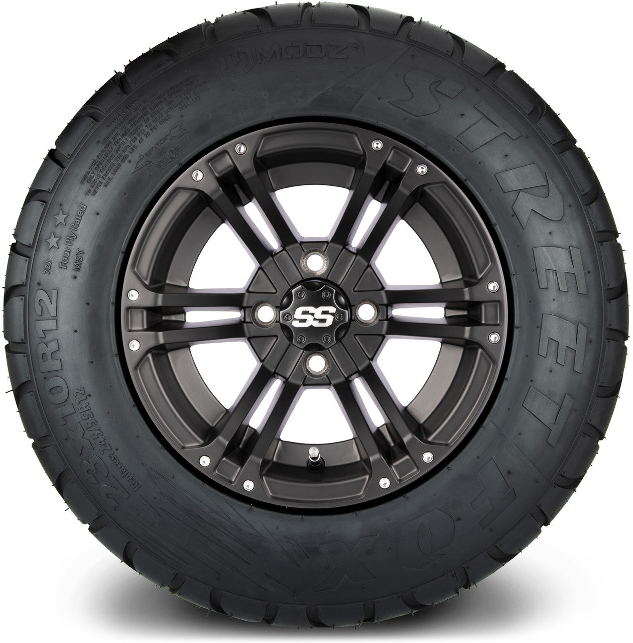 MODZ® 12" Enforcer Matte Black - Lifted Tires and Wheels Combo