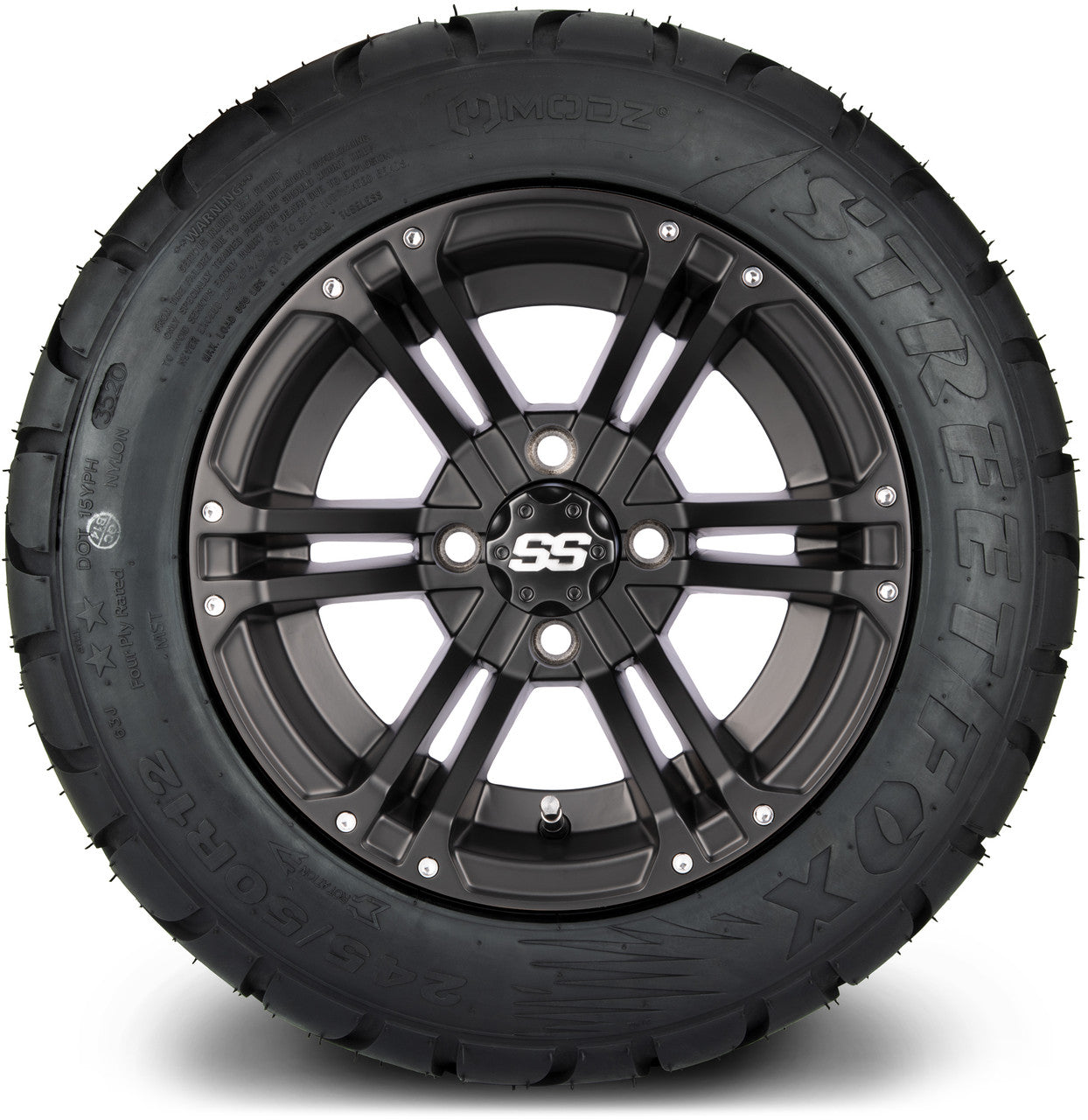 MODZ® 12" Enforcer Matte Black - LowPro Tires and Wheels Combo