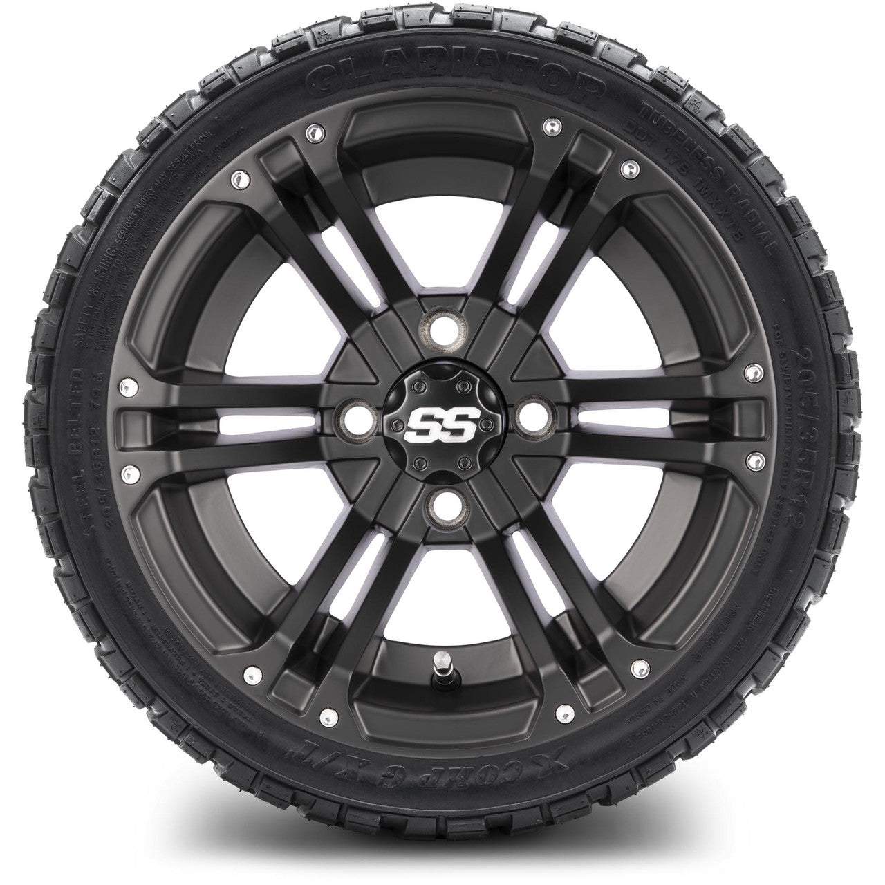 MODZ® 12" Enforcer Matte Black - LowPro Tires and Wheels Combo
