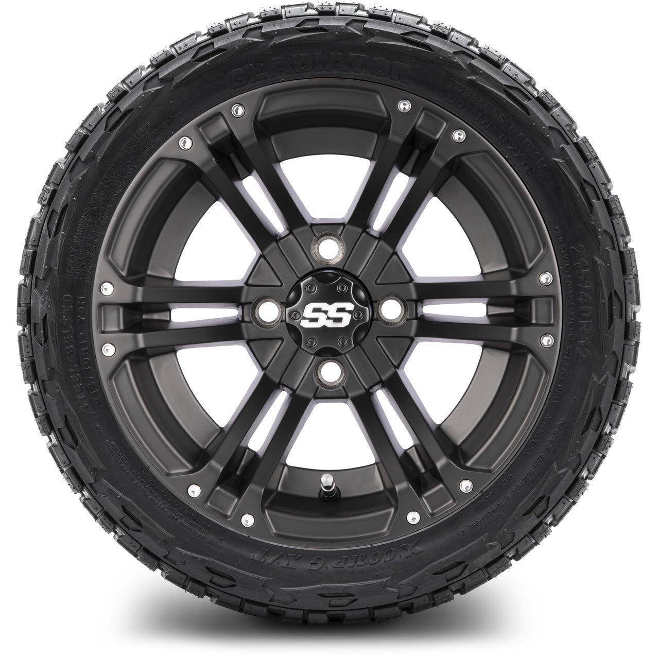 MODZ® 12" Enforcer Matte Black - LowPro Tires and Wheels Combo