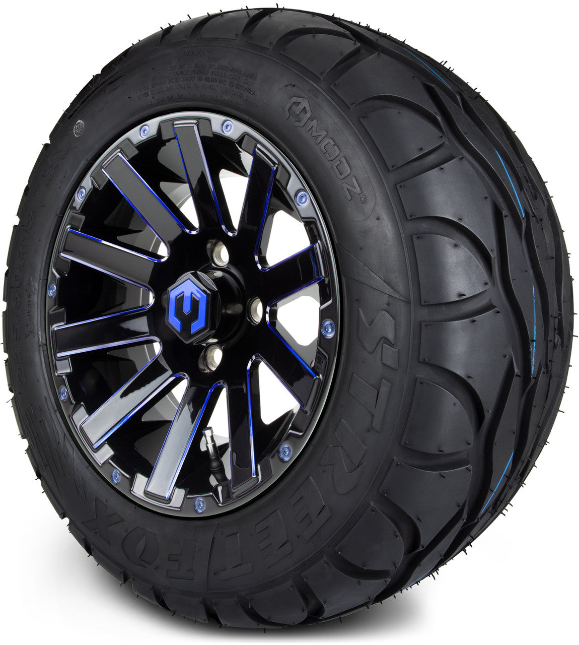 MODZ® 12" Mauler Blue and Black Ball Mill - LowPro Tires and Wheels Combo