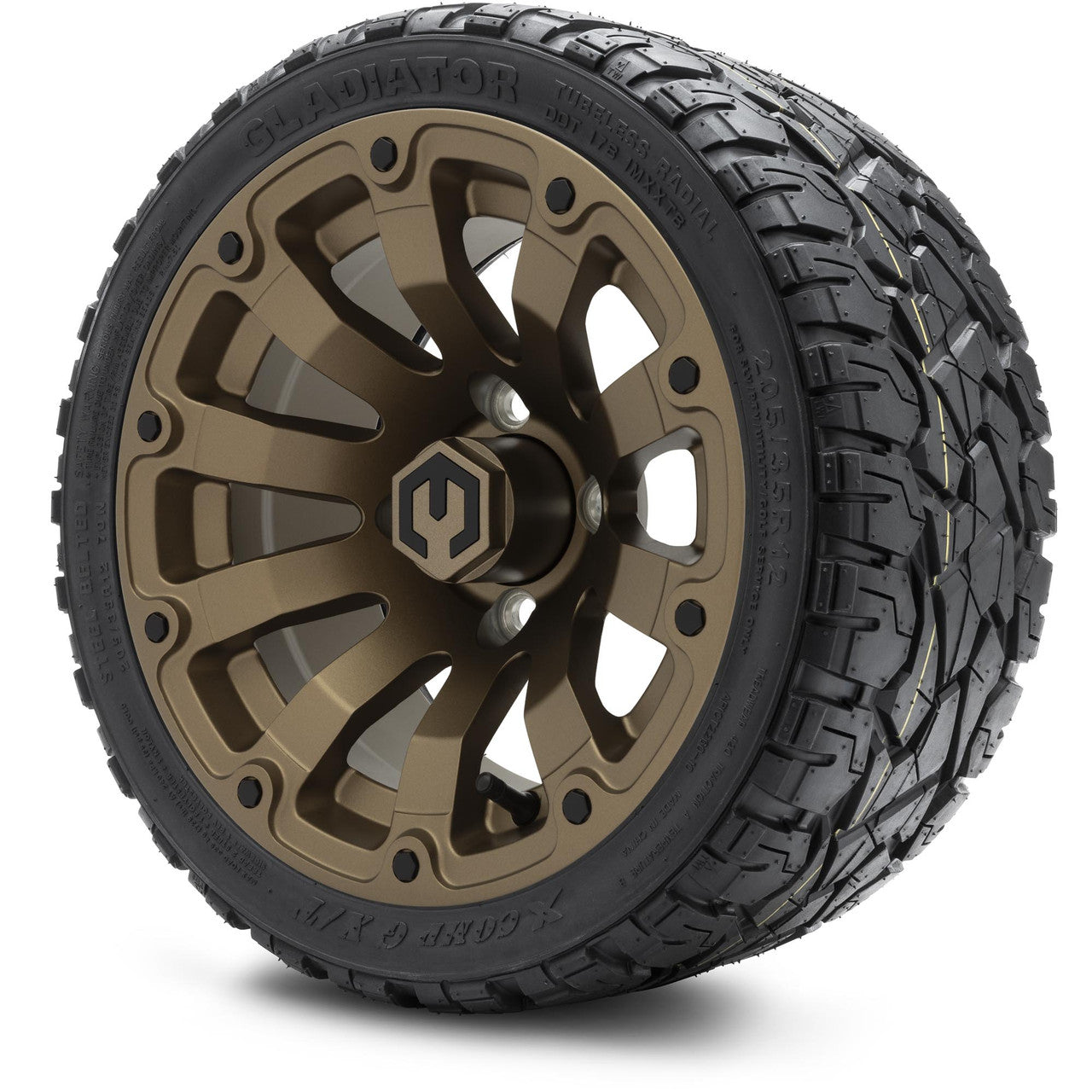MODZ® 12" Bomber Matte Bronze - LowPro Tires and Wheels Combo