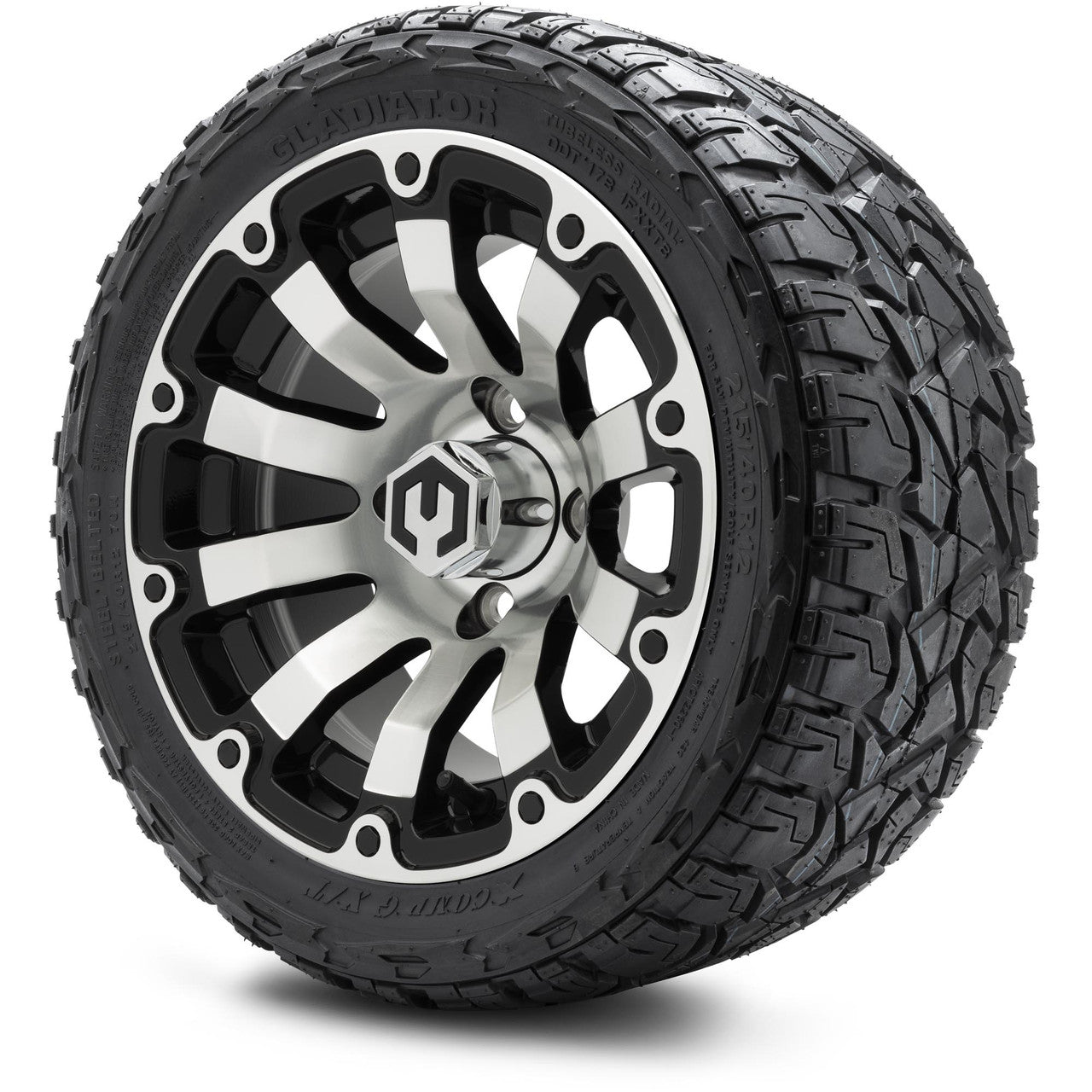 MODZ® 12" Bomber Machined Black - LowPro Tires and Wheels Combo