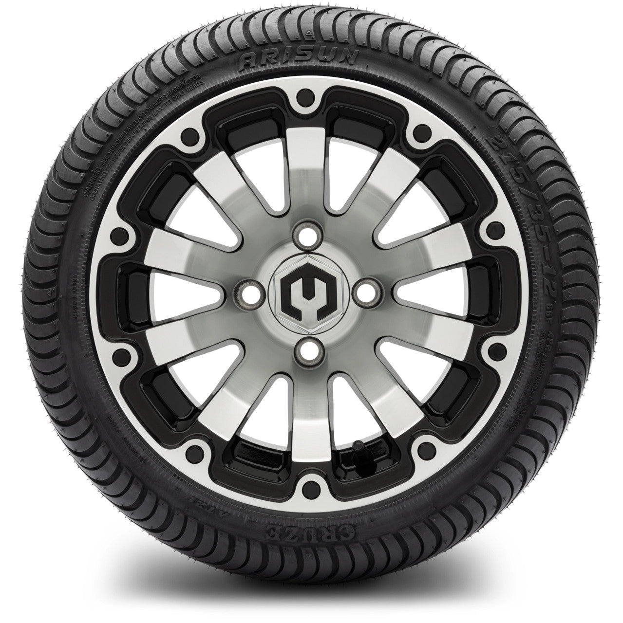 MODZ® 12" Bomber Machined Black - LowPro Tires and Wheels Combo