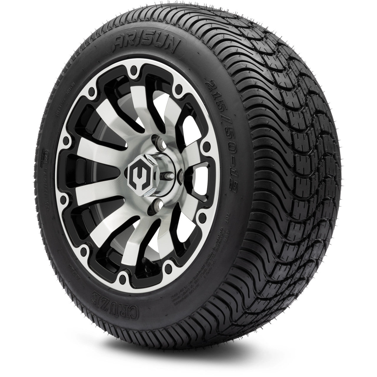 MODZ® 12" Bomber Machined Black - LowPro Tires and Wheels Combo