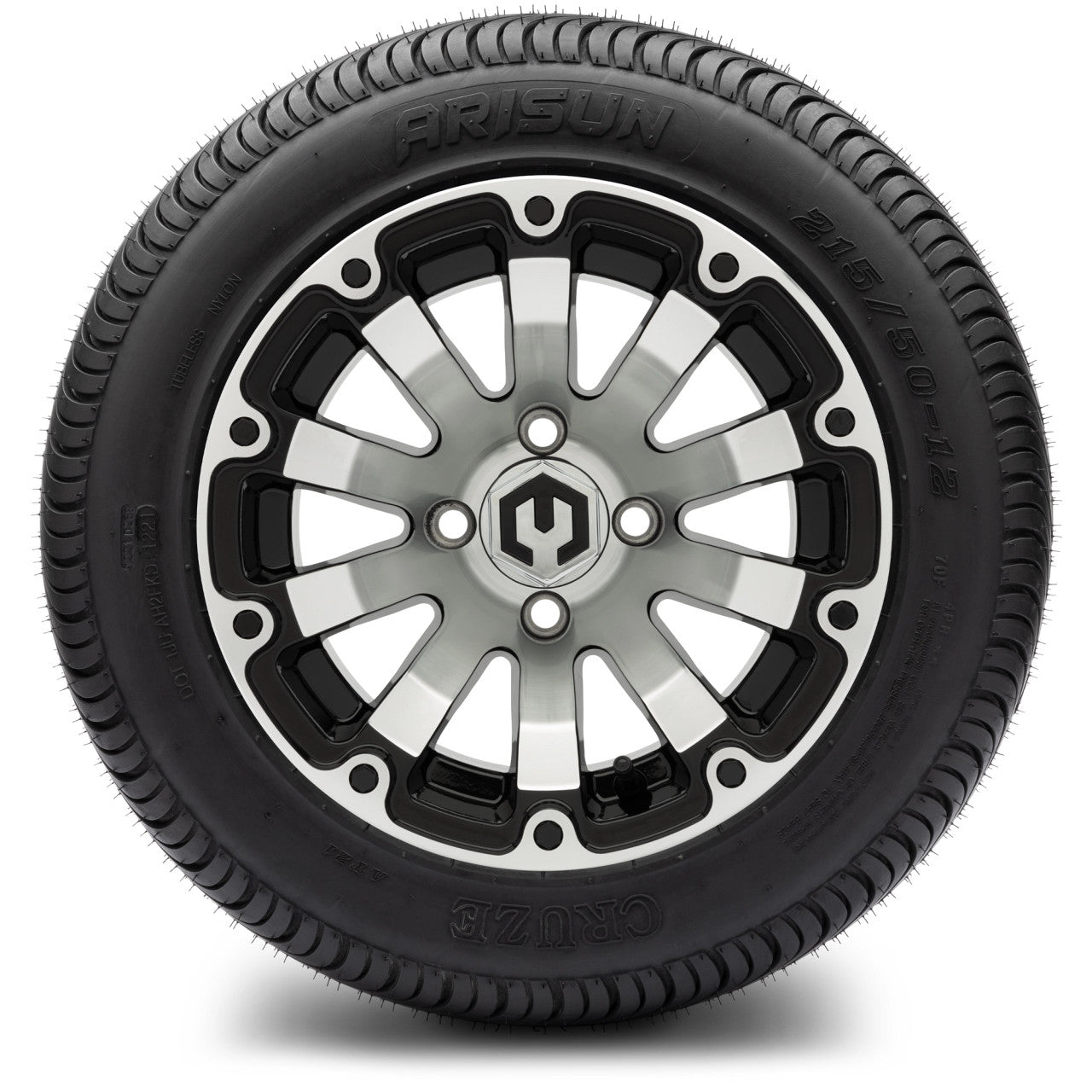 MODZ® 12" Bomber Machined Black - LowPro Tires and Wheels Combo