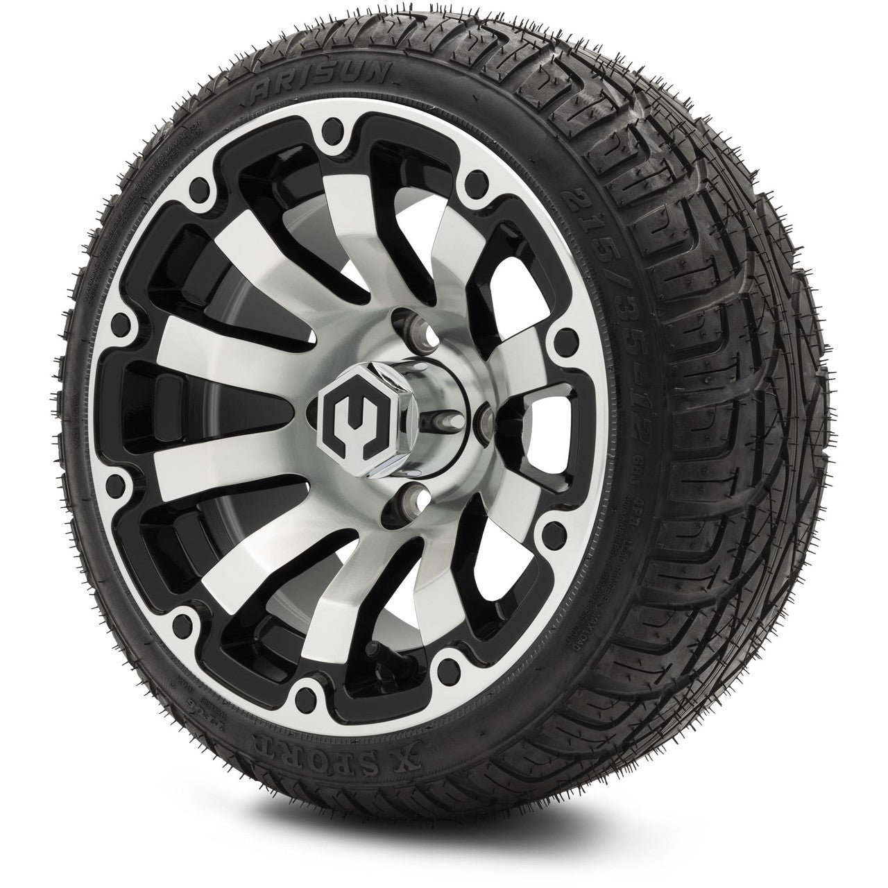 MODZ® 12" Bomber Machined Black - LowPro Tires and Wheels Combo