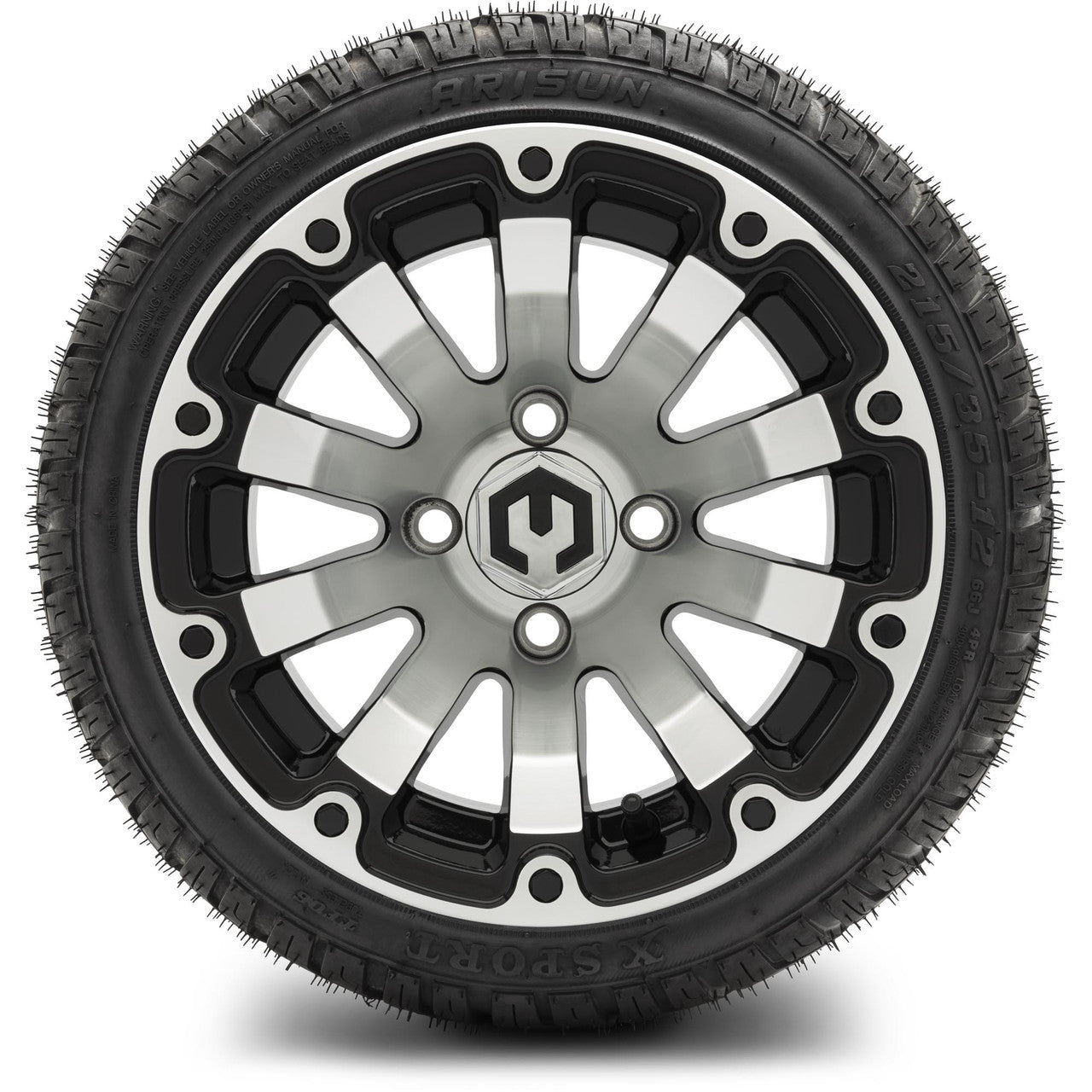 MODZ® 12" Bomber Machined Black - LowPro Tires and Wheels Combo
