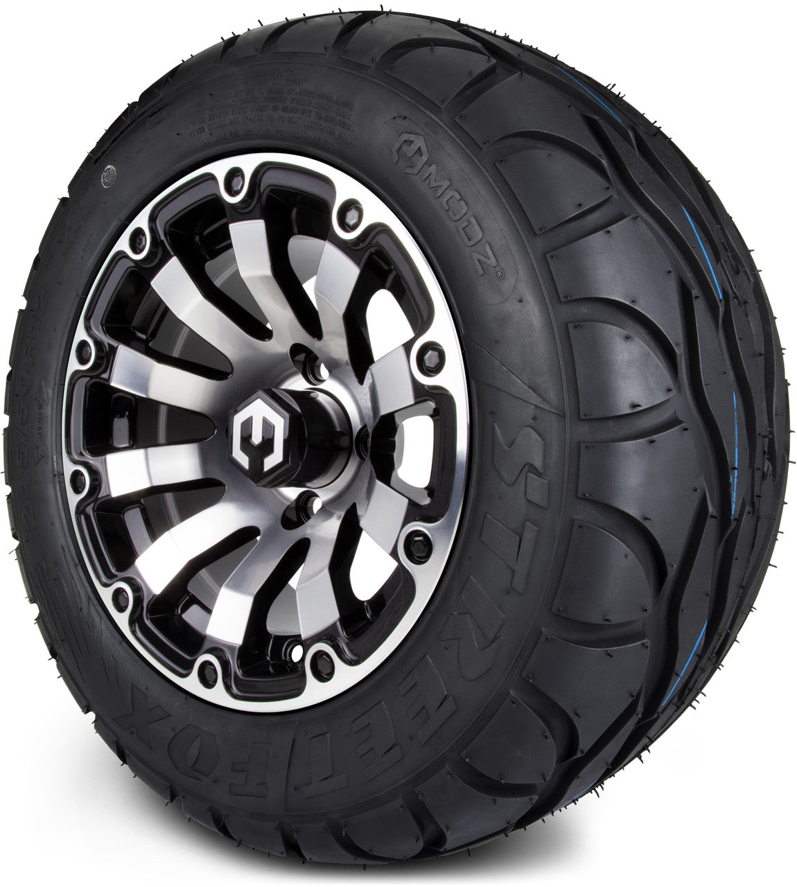 MODZ® 12" Bomber Machined Black - LowPro Tires and Wheels Combo