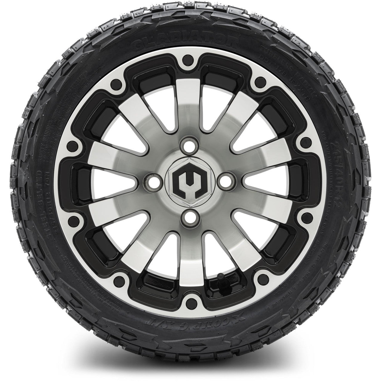 MODZ® 12" Bomber Machined Black - LowPro Tires and Wheels Combo
