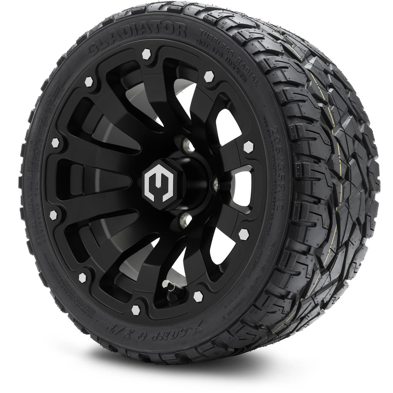 MODZ® 12" Bomber Matte Black - LowPro Tires and Wheels Combo