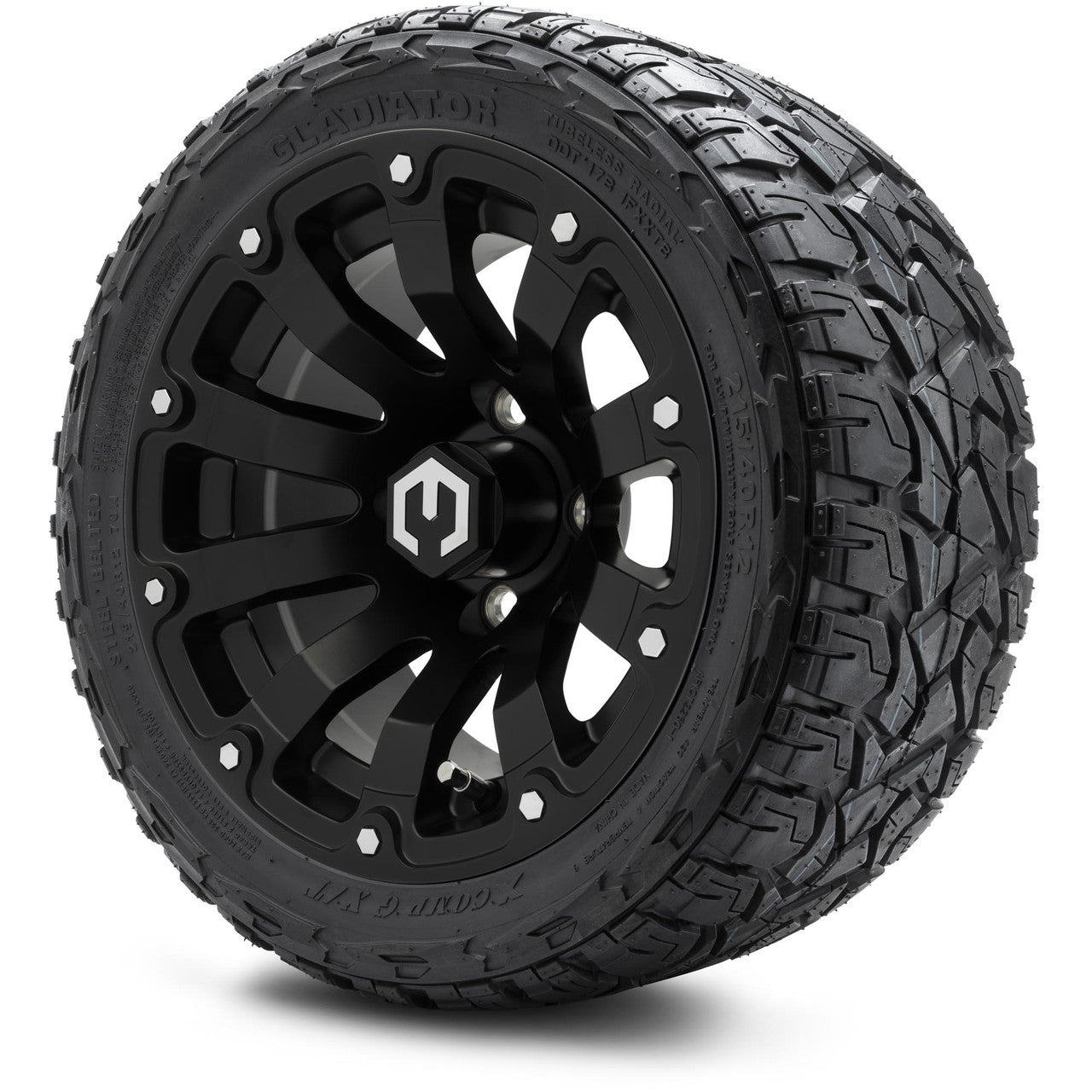 MODZ® 12" Bomber Matte Black - LowPro Tires and Wheels Combo