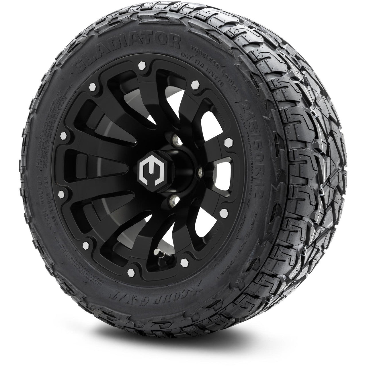 MODZ® 12" Bomber Matte Black - Lifted Tires and Wheels Combo
