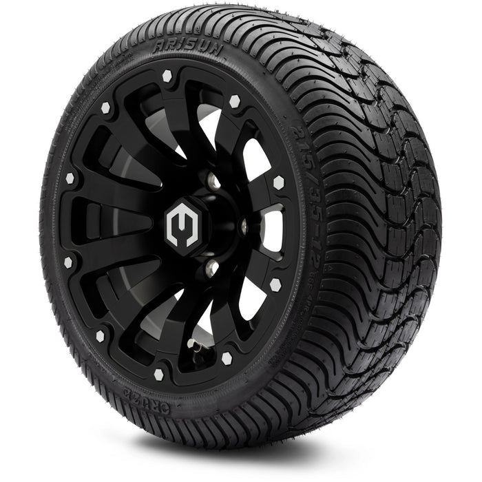 MODZ® 12" Bomber Matte Black - LowPro Tires and Wheels Combo