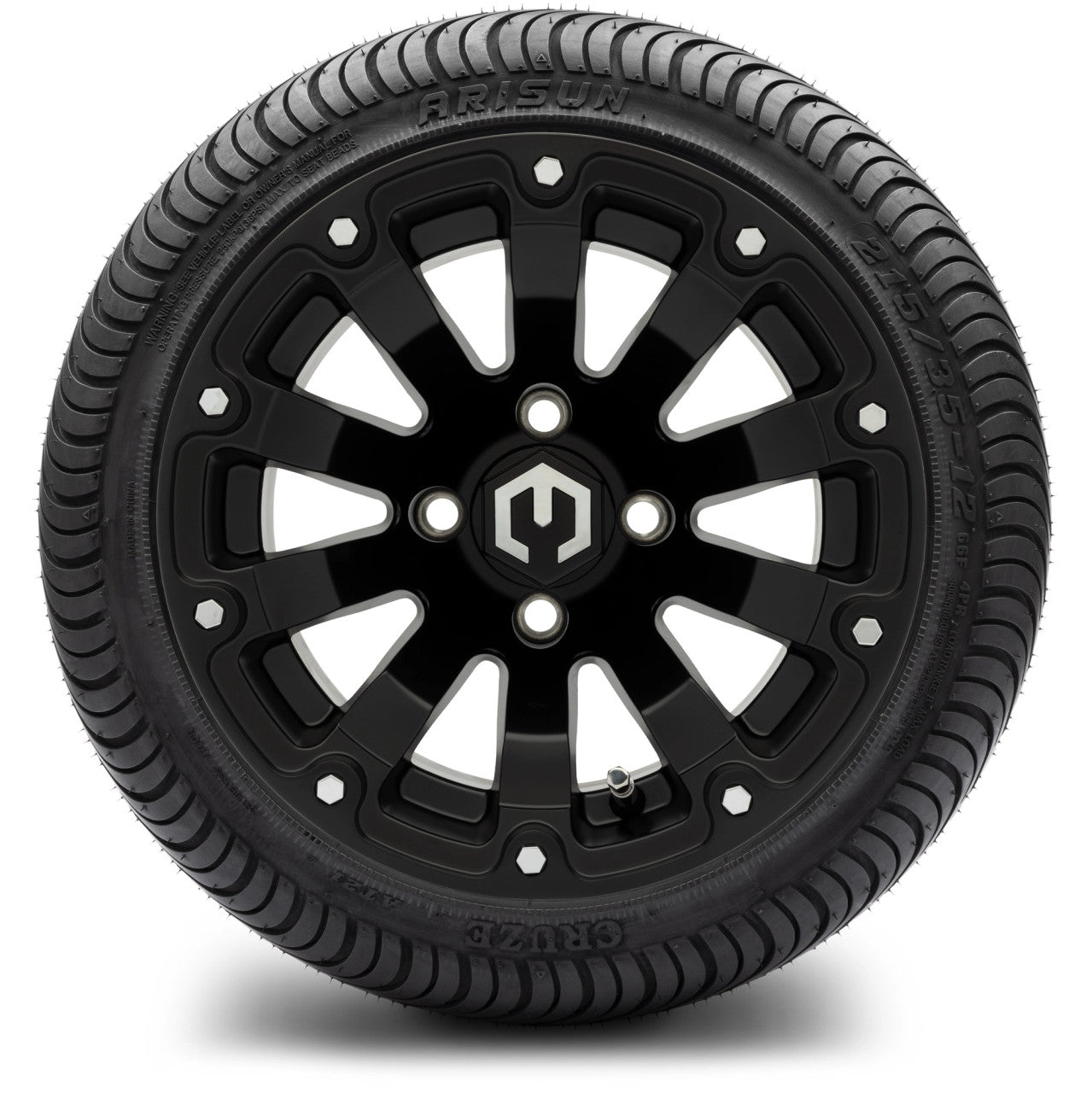 MODZ® 12" Bomber Matte Black - LowPro Tires and Wheels Combo