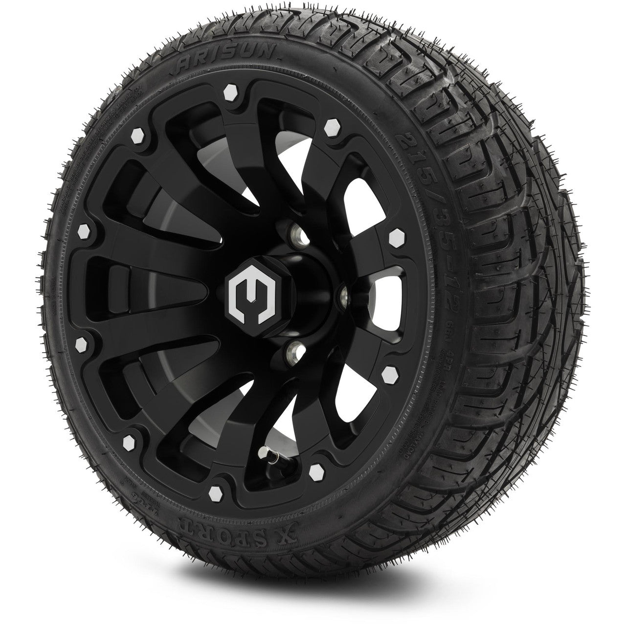 MODZ® 12" Bomber Matte Black - LowPro Tires and Wheels Combo