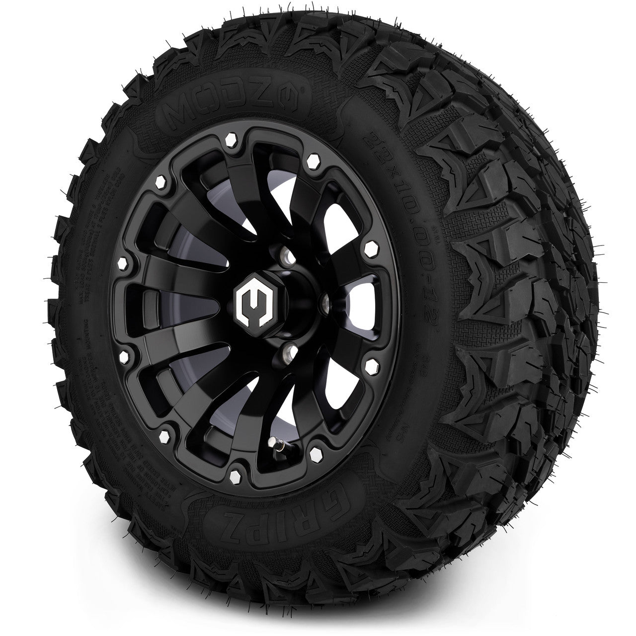 MODZ® 12" Bomber Matte Black - Lifted Tires and Wheels Combo