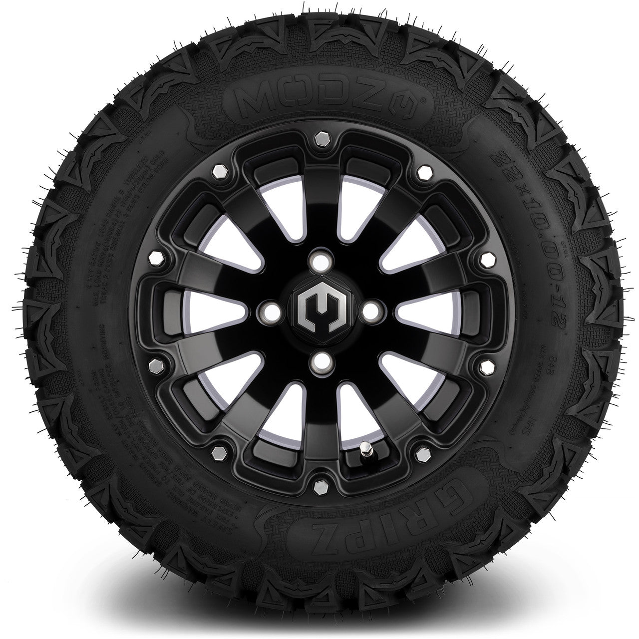 MODZ® 12" Bomber Matte Black - Lifted Tires and Wheels Combo