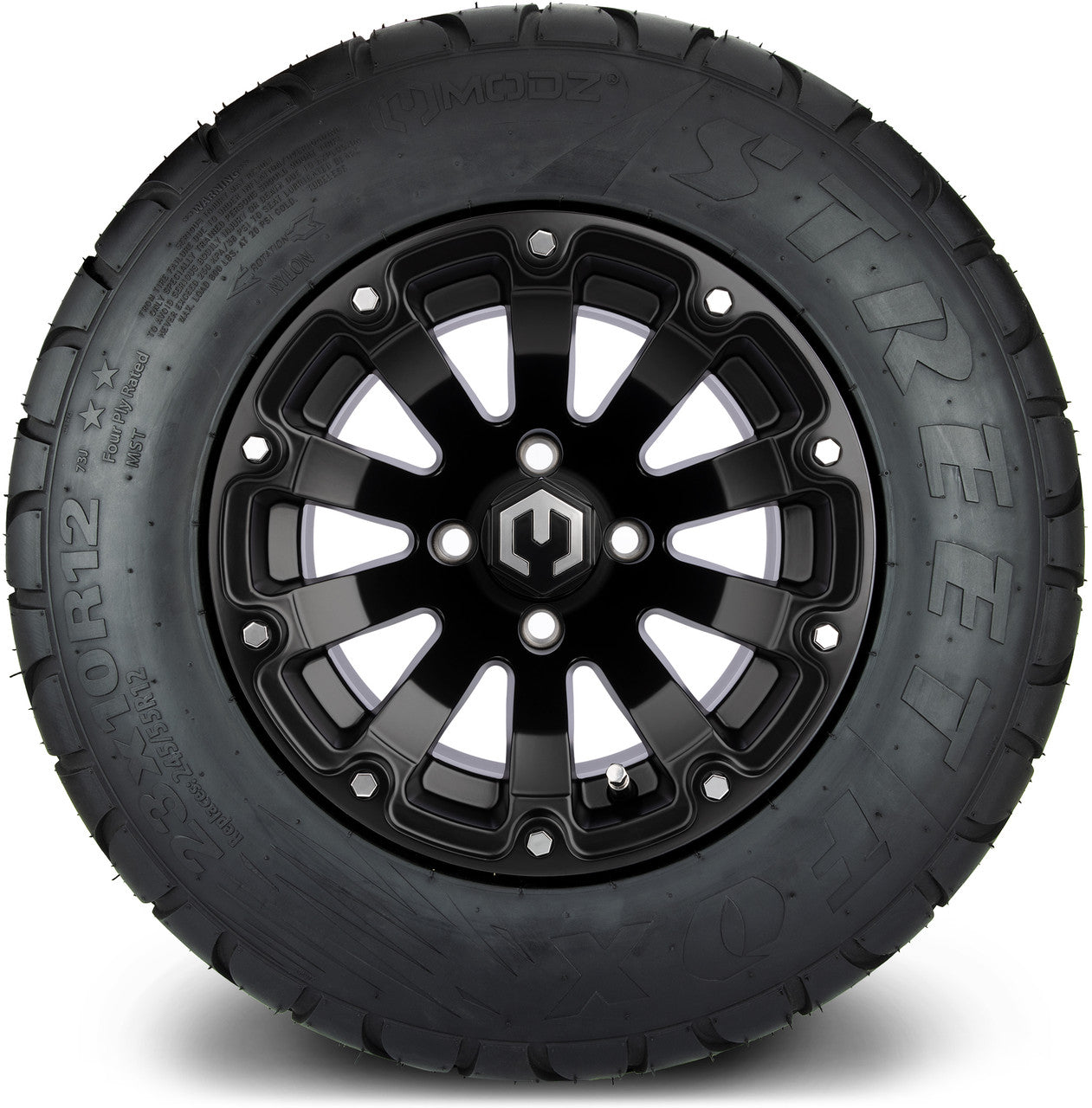 MODZ® 12" Bomber Matte Black - Lifted Tires and Wheels Combo