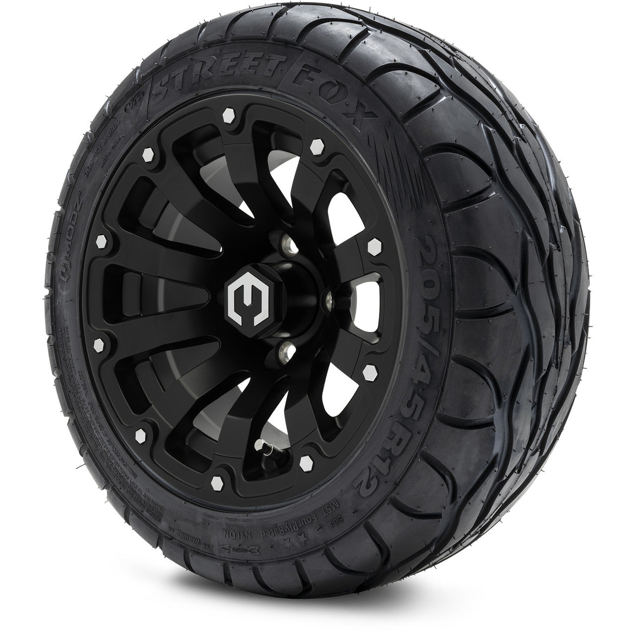 MODZ® 12" Bomber Matte Black - LowPro Tires and Wheels Combo