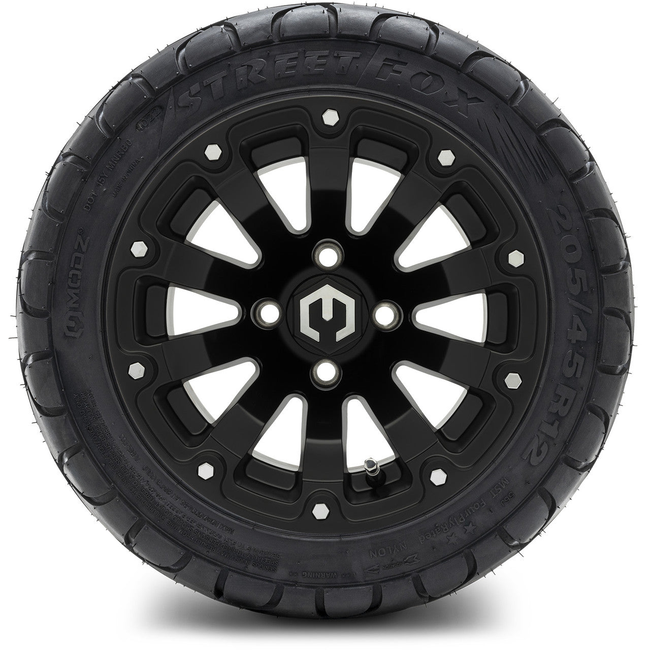 MODZ® 12" Bomber Matte Black - LowPro Tires and Wheels Combo