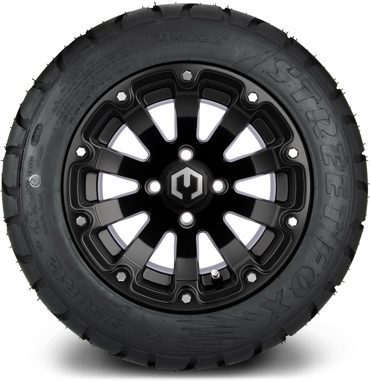 MODZ® 12" Bomber Matte Black - LowPro Tires and Wheels Combo