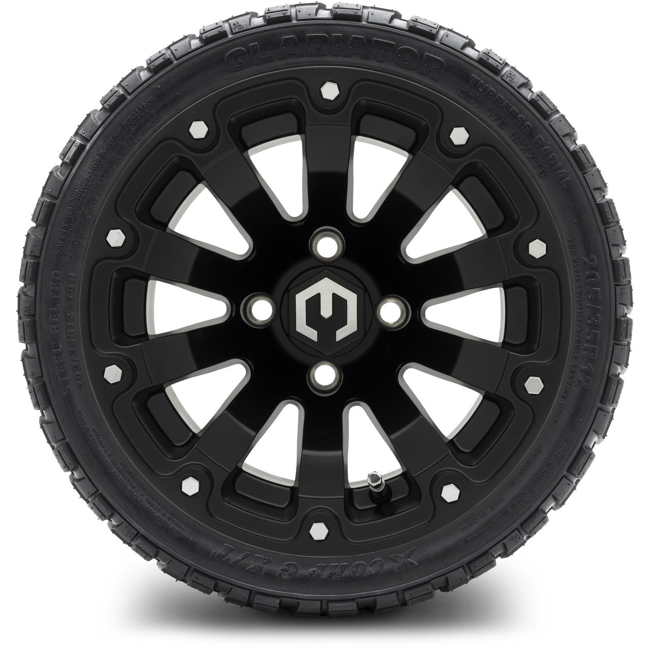 MODZ® 12" Bomber Matte Black - LowPro Tires and Wheels Combo