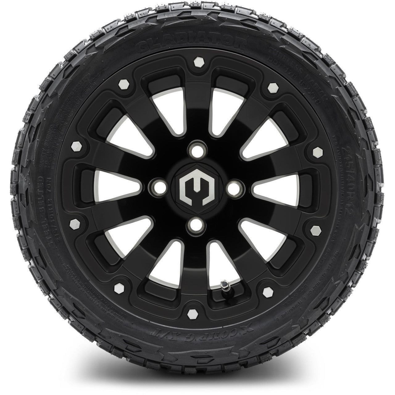 MODZ® 12" Bomber Matte Black - LowPro Tires and Wheels Combo
