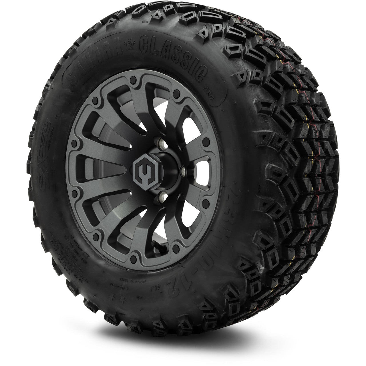 MODZ® 12" Bomber Matte Gunmetal - Lifted Tires and Wheels Combo