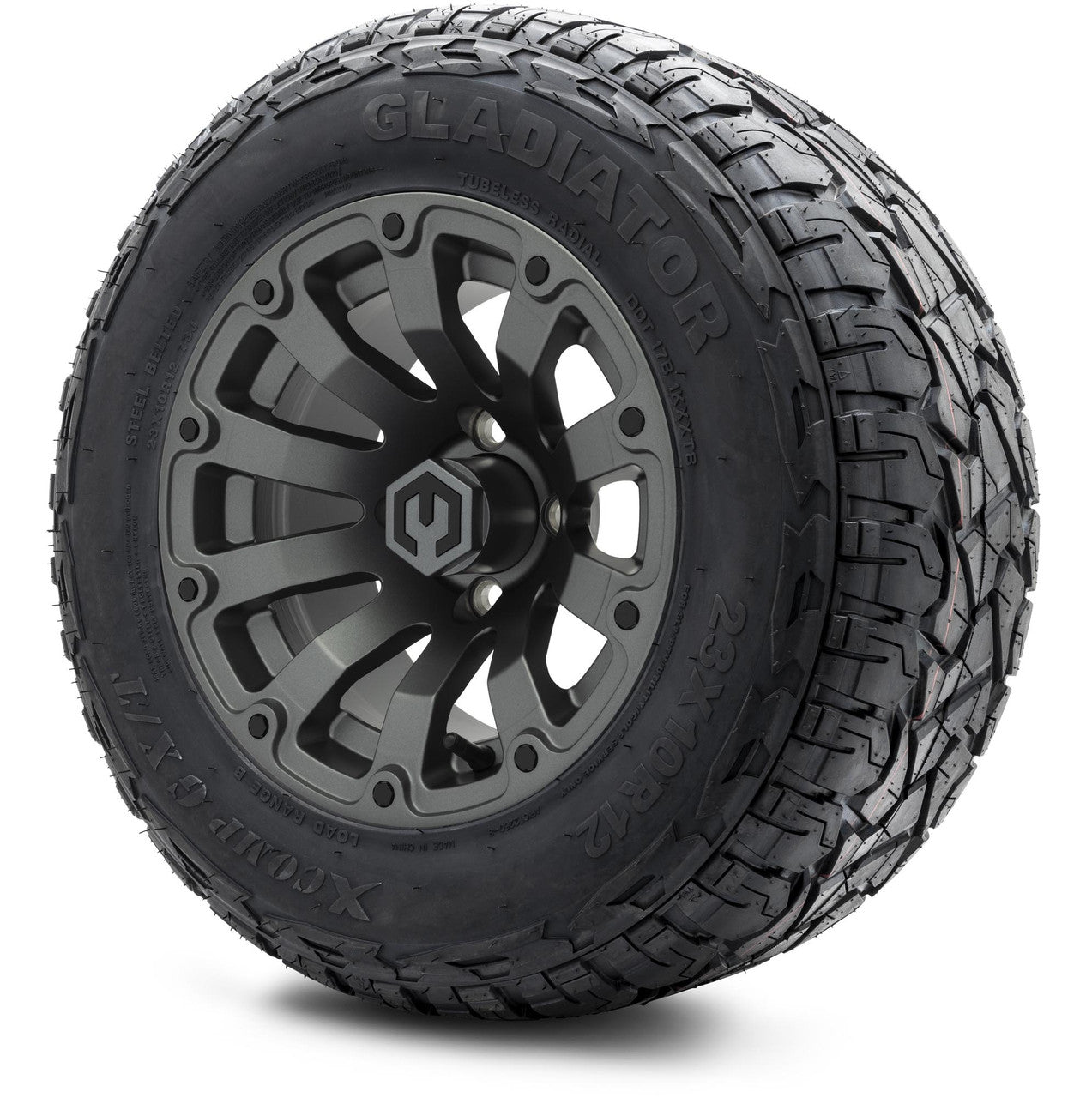 MODZ® 12" Bomber Matte Gunmetal - Lifted Tires and Wheels Combo