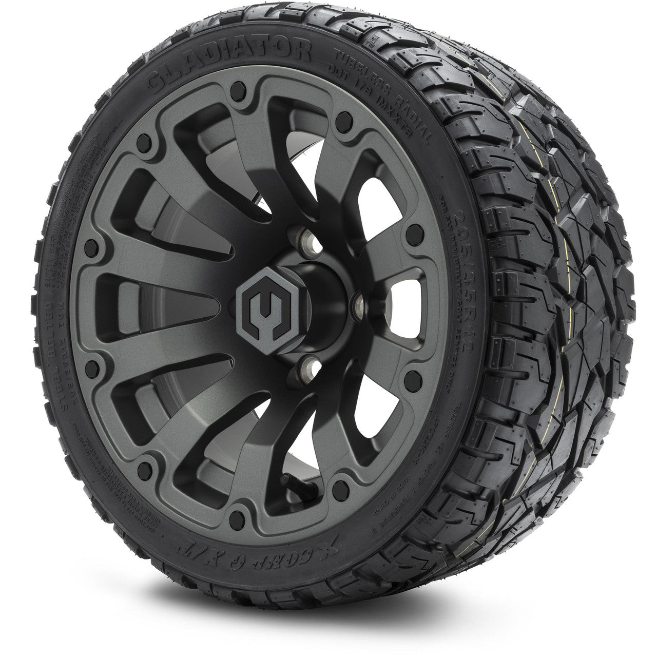 MODZ® 12" Bomber Matte Gunmetal - LowPro Tires and Wheels Combo
