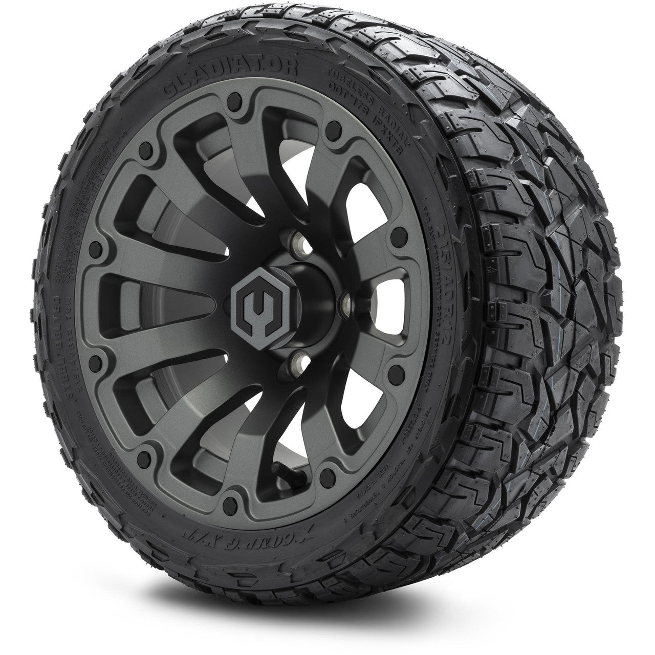 MODZ® 12" Bomber Matte Gunmetal - LowPro Tires and Wheels Combo