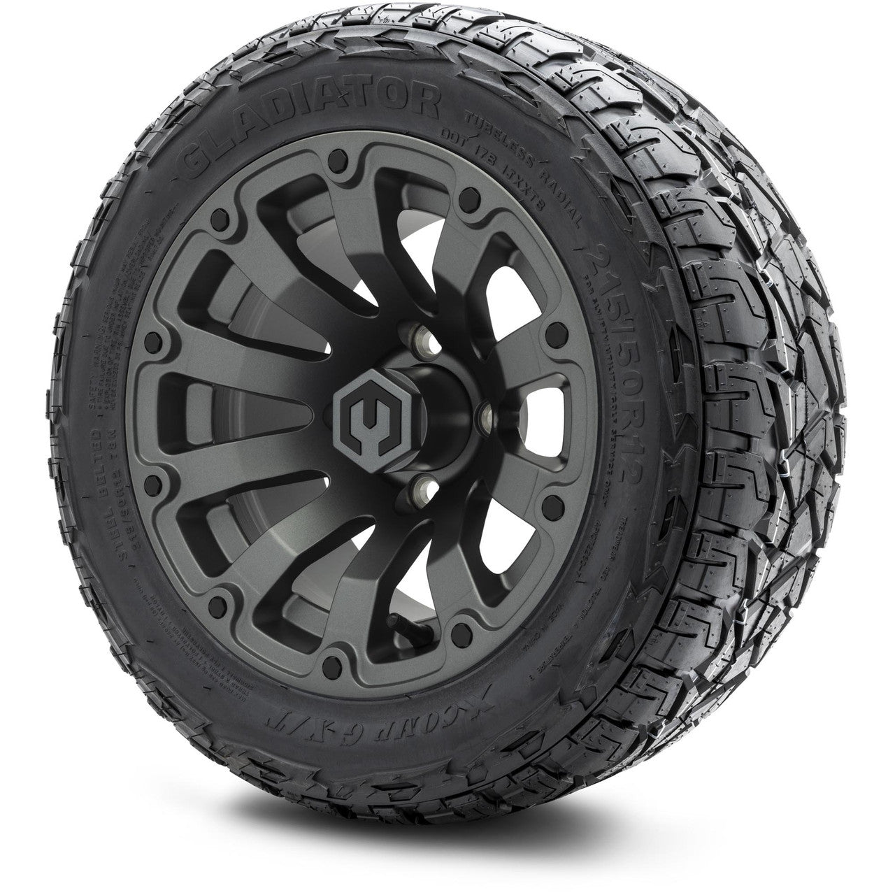 MODZ® 12" Bomber Matte Gunmetal - Lifted Tires and Wheels Combo