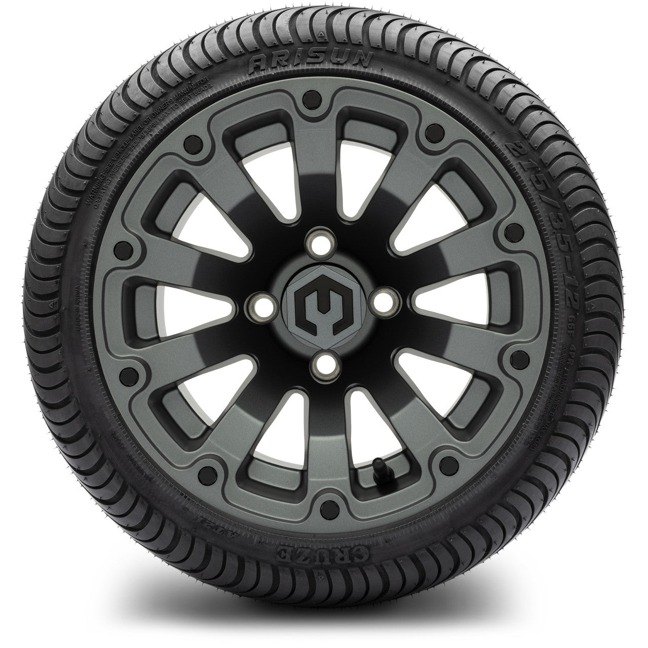 MODZ® 12" Bomber Matte Gunmetal - LowPro Tires and Wheels Combo