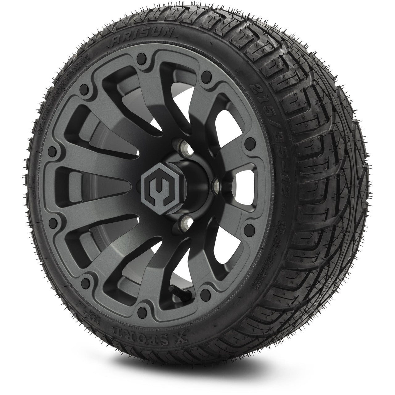 MODZ® 12" Bomber Matte Gunmetal - LowPro Tires and Wheels Combo