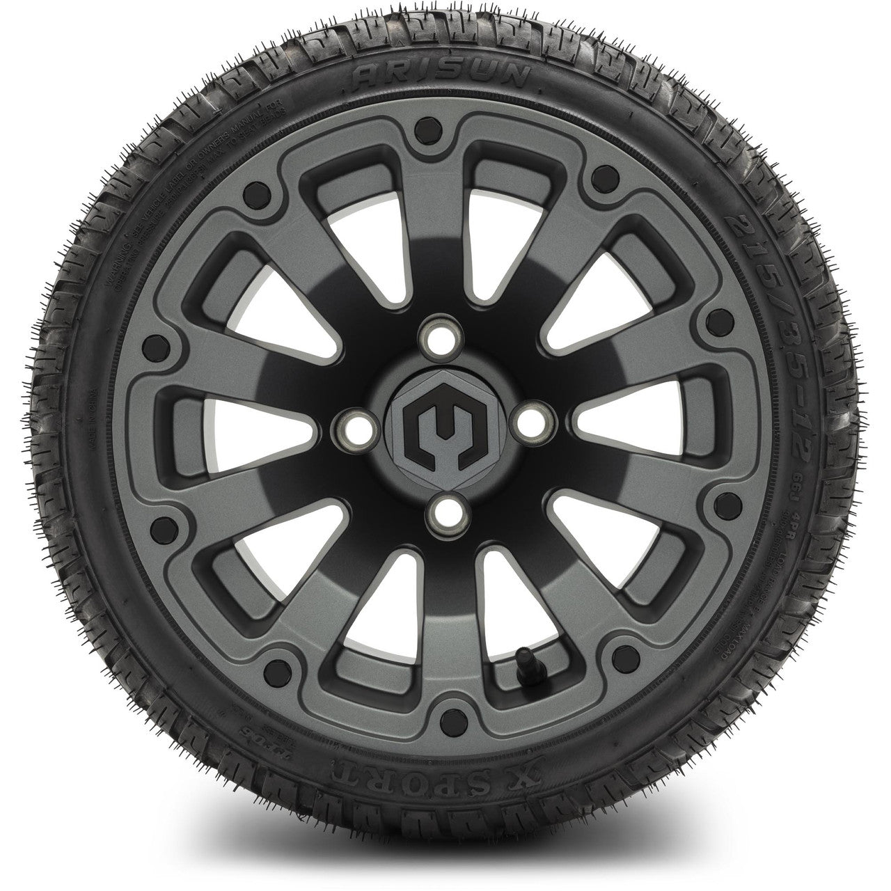 MODZ® 12" Bomber Matte Gunmetal - LowPro Tires and Wheels Combo