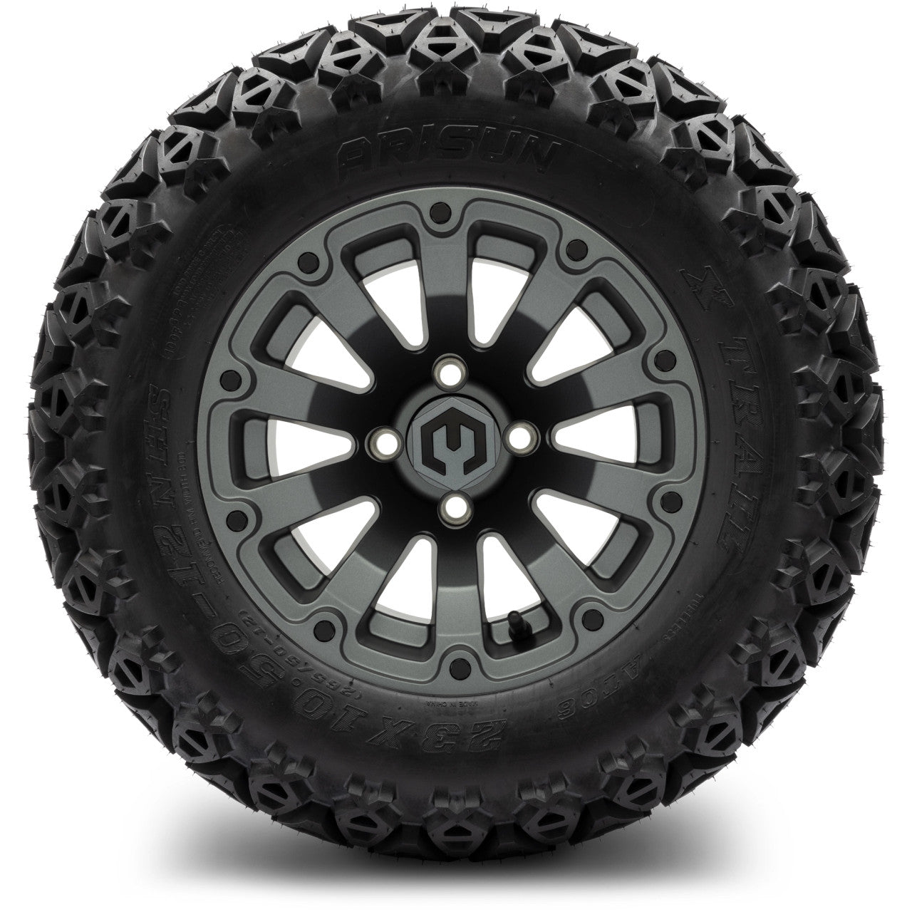 MODZ® 12" Bomber Matte Gunmetal - Lifted Tires and Wheels Combo
