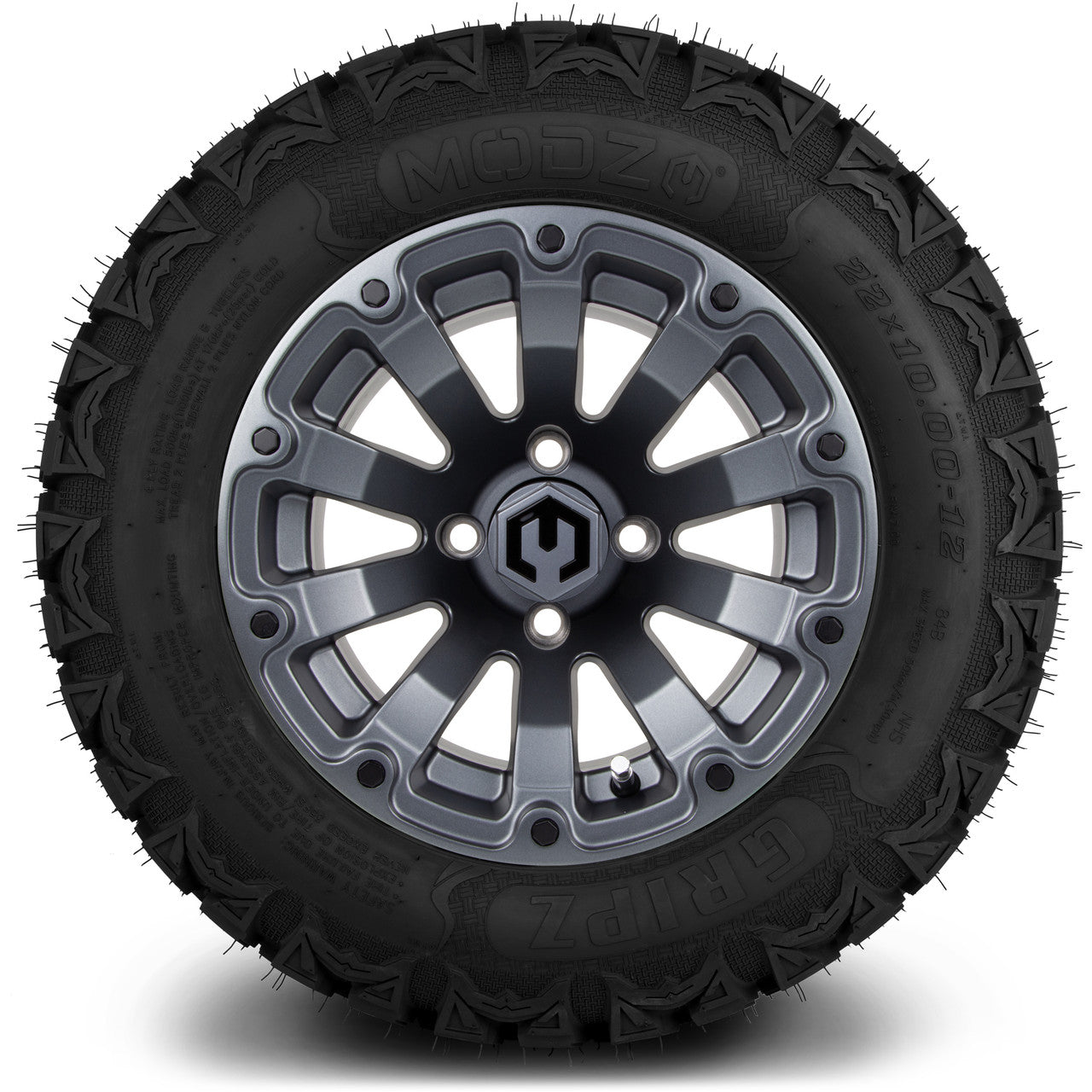 MODZ® 12" Bomber Matte Gunmetal - Lifted Tires and Wheels Combo