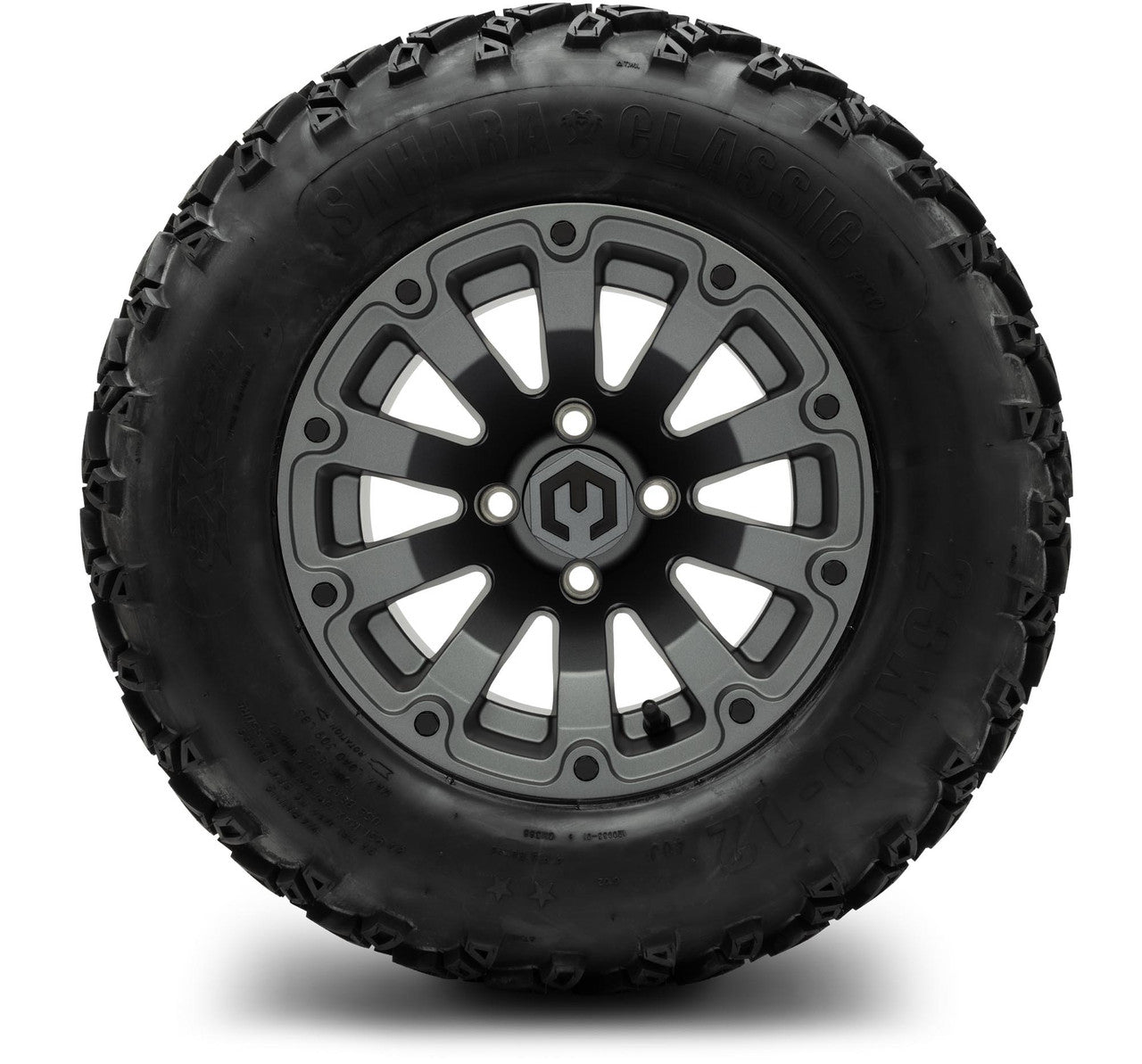MODZ® 12" Bomber Matte Gunmetal - Lifted Tires and Wheels Combo