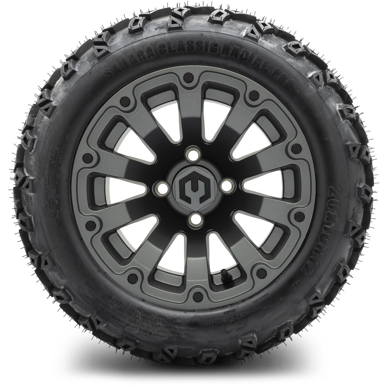 MODZ® 12" Bomber Matte Gunmetal - Lifted Tires and Wheels Combo
