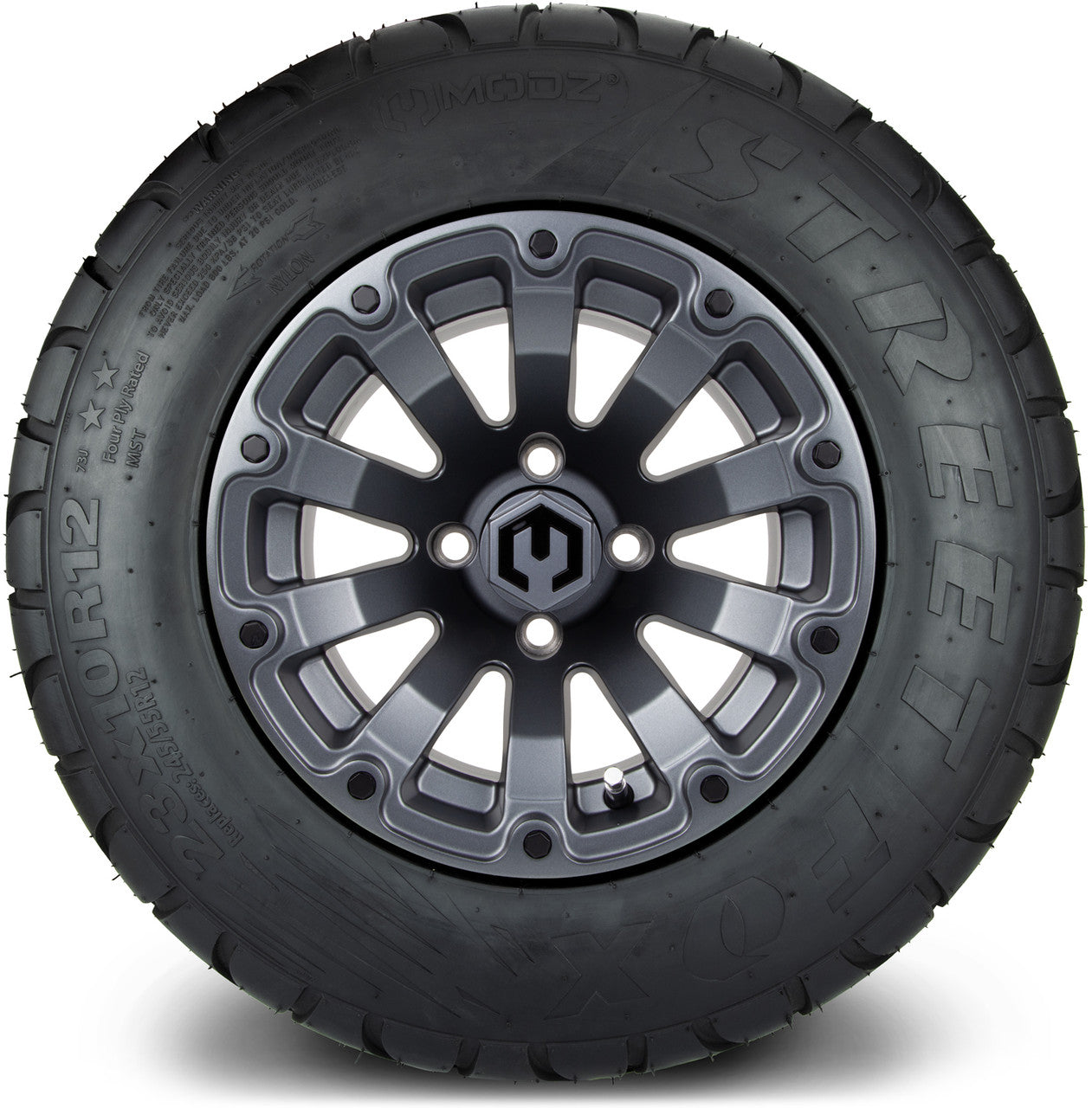 MODZ® 12" Bomber Matte Gunmetal - Lifted Tires and Wheels Combo