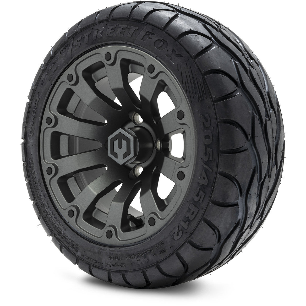 MODZ® 12" Bomber Matte Gunmetal - LowPro Tires and Wheels Combo