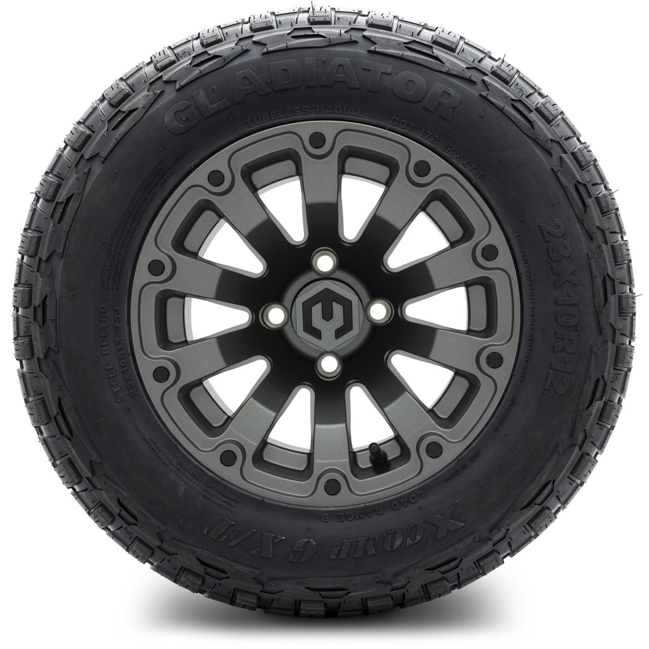 MODZ® 12" Bomber Matte Gunmetal - Lifted Tires and Wheels Combo