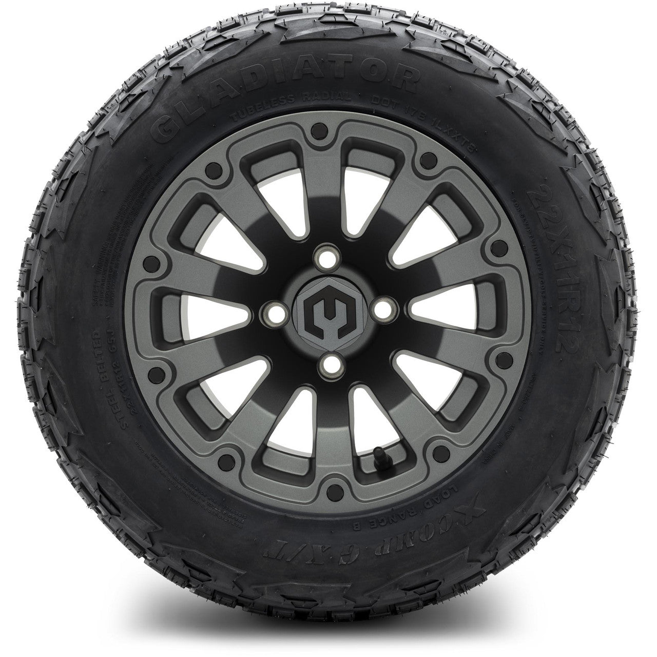 MODZ® 12" Bomber Matte Gunmetal - Lifted Tires and Wheels Combo