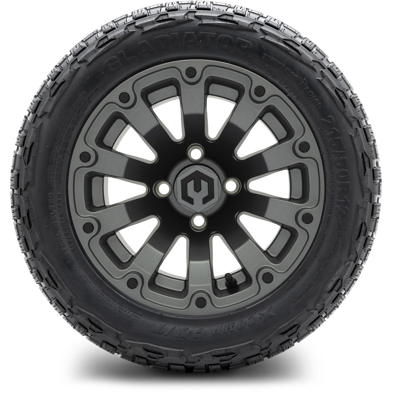 MODZ® 12" Bomber Matte Gunmetal - Lifted Tires and Wheels Combo
