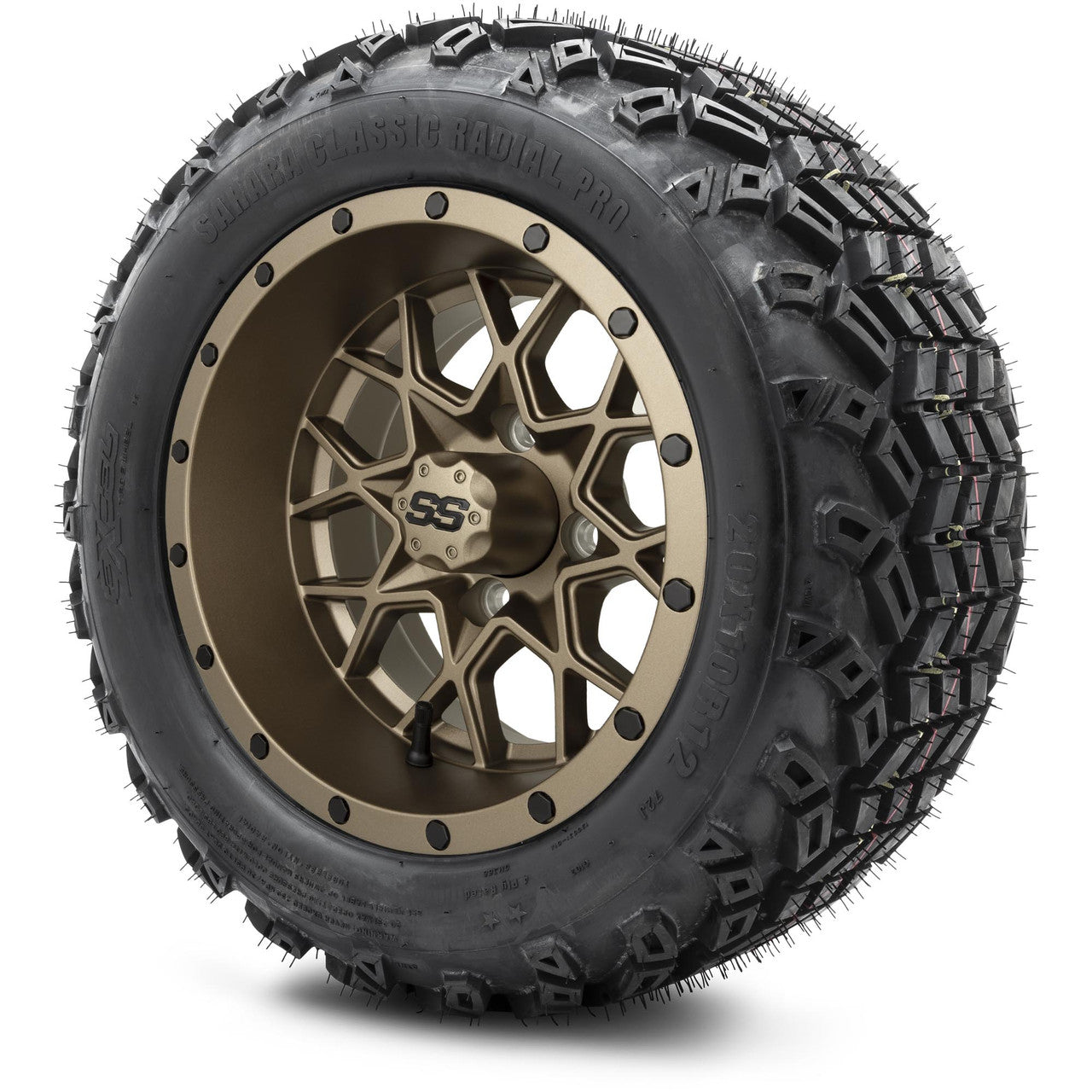 MODZ® 12" Vortex Matte Bronze - Lifted Tires and Wheels Combo