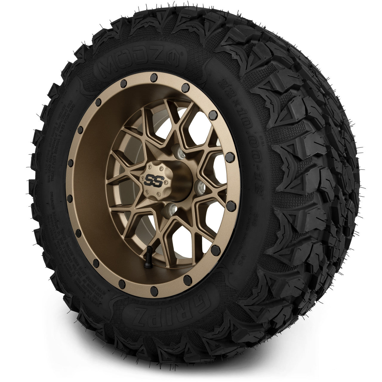 MODZ® 12" Vortex Matte Bronze - Lifted Tires and Wheels Combo