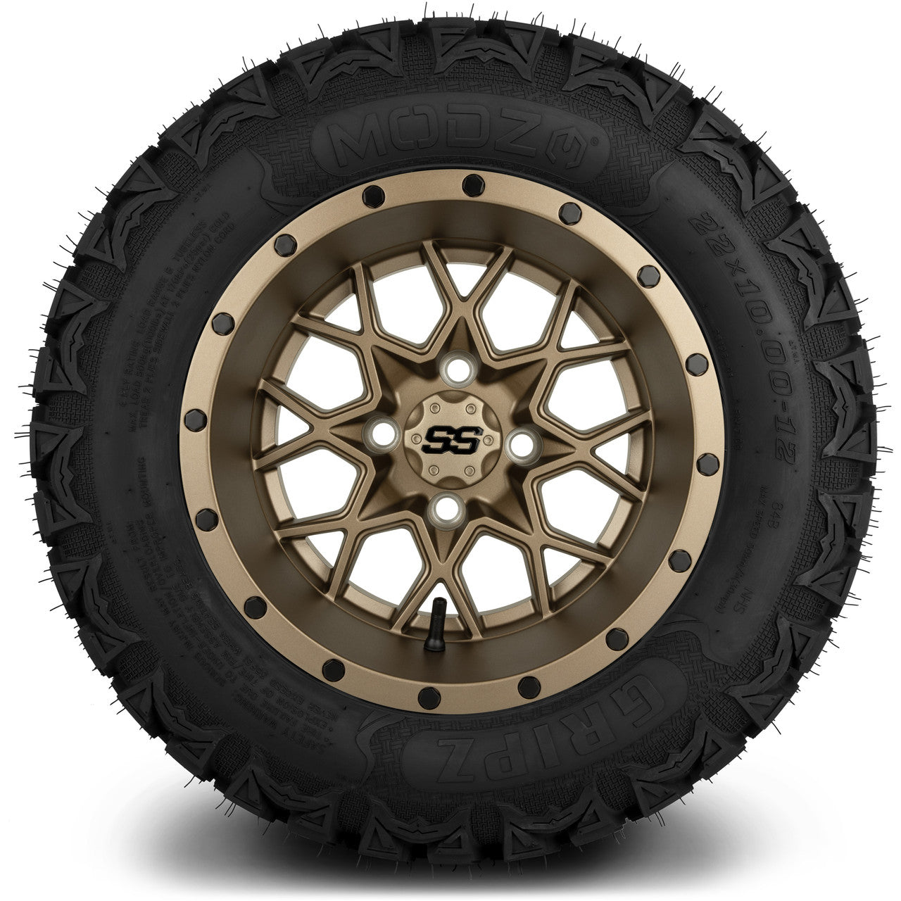 MODZ® 12" Vortex Matte Bronze - Lifted Tires and Wheels Combo