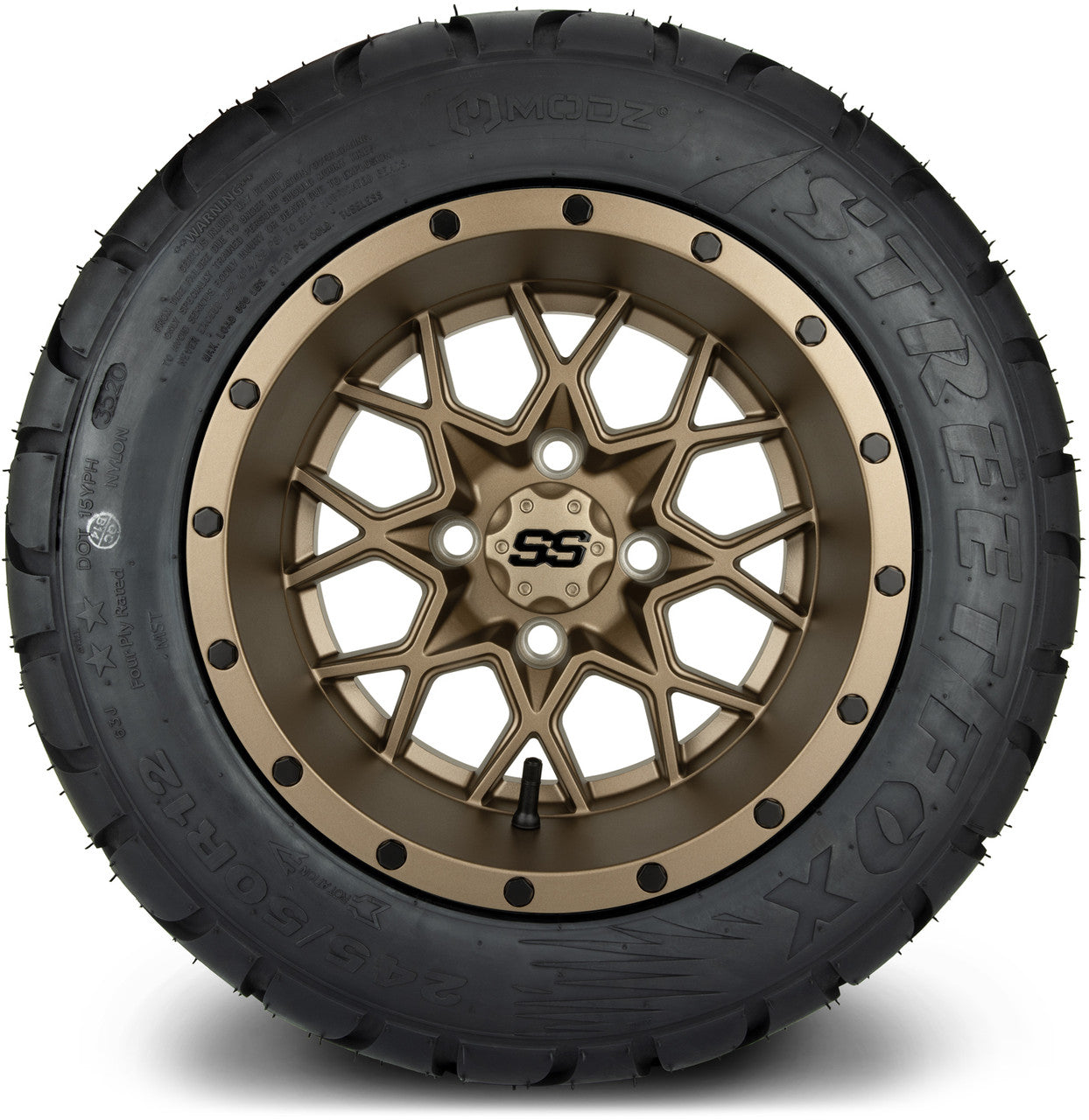 MODZ® 12" Vortex Matte Bronze - LowPro Tires and Wheels Combo